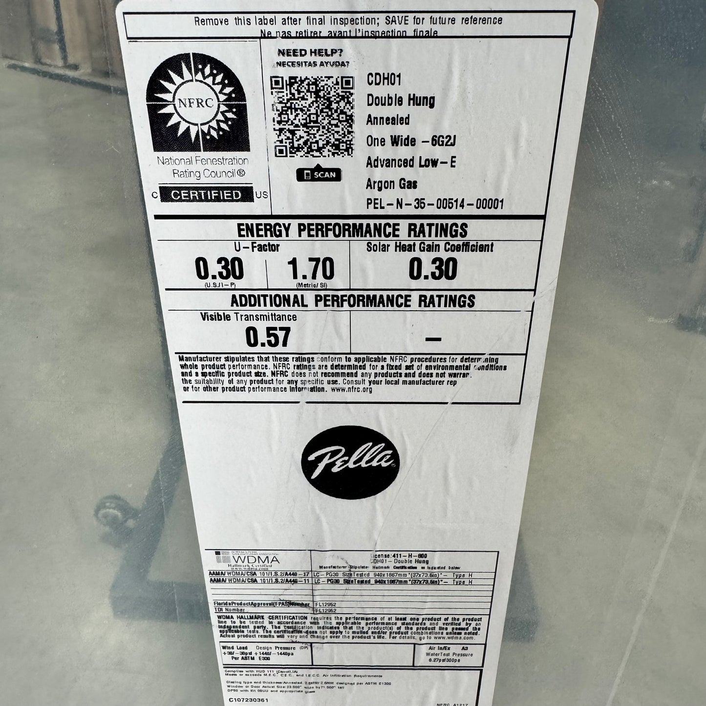 Pella® Lifestyle Double Hung Window 24 x 71