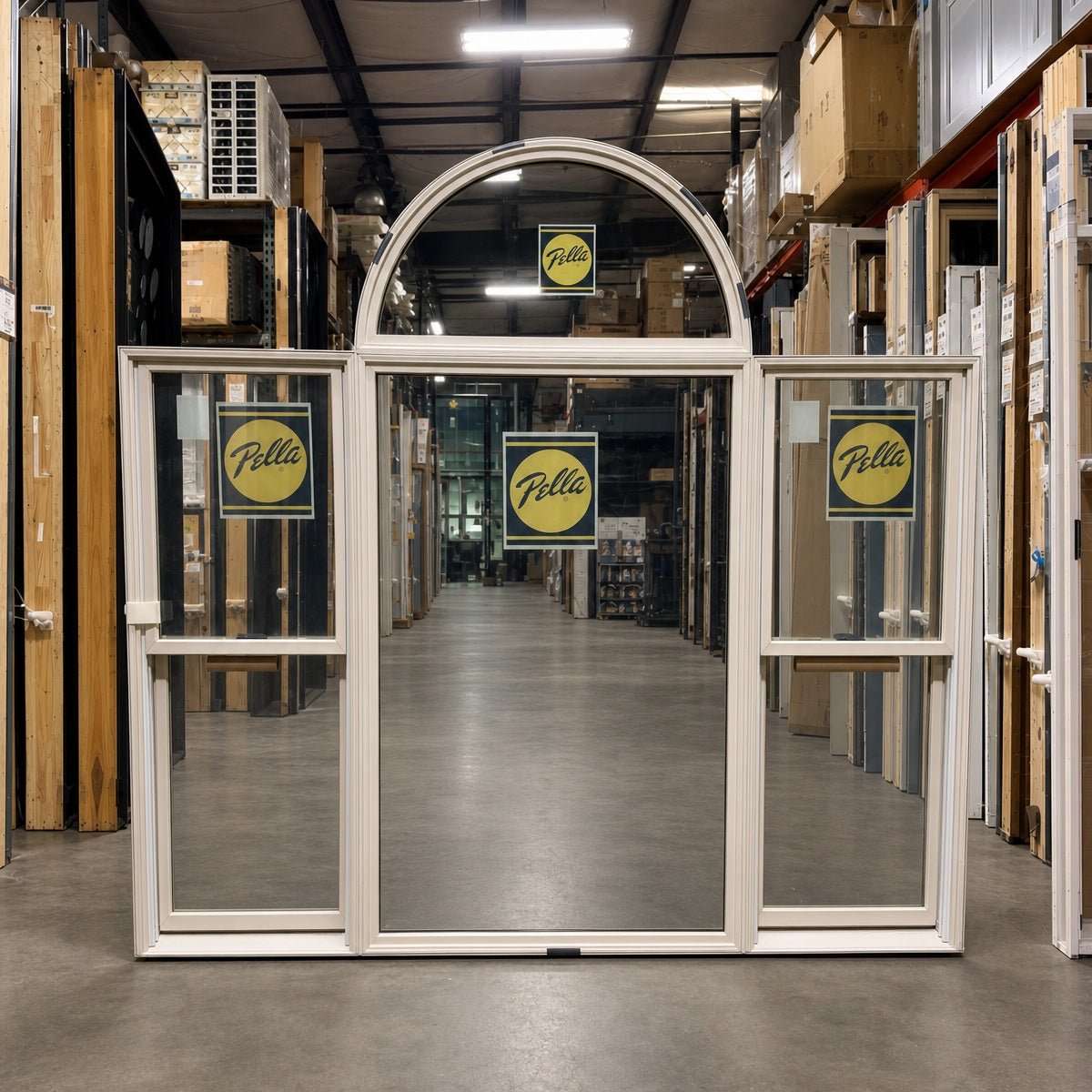 Pella® Lifestyle Double Hung 3-Wide (Arched) Window 79.5 x 73.5 - Clark Deals LLC