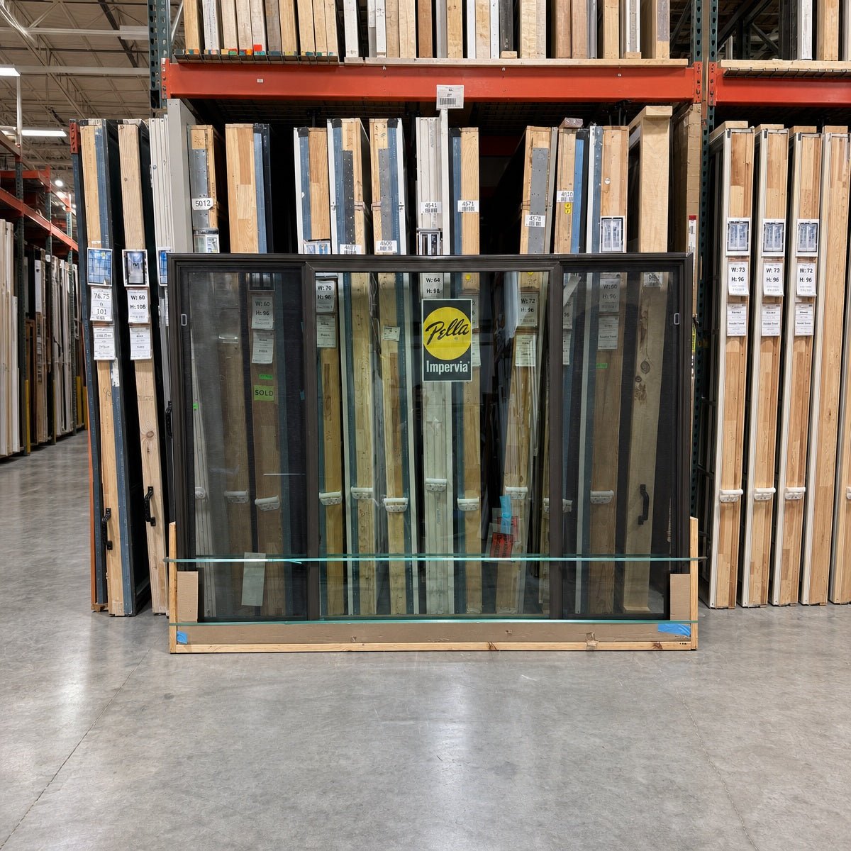 Pella® Impervia® Sliding 3-Wide Window 97.5 x 71.25 - Clark Deals LLC