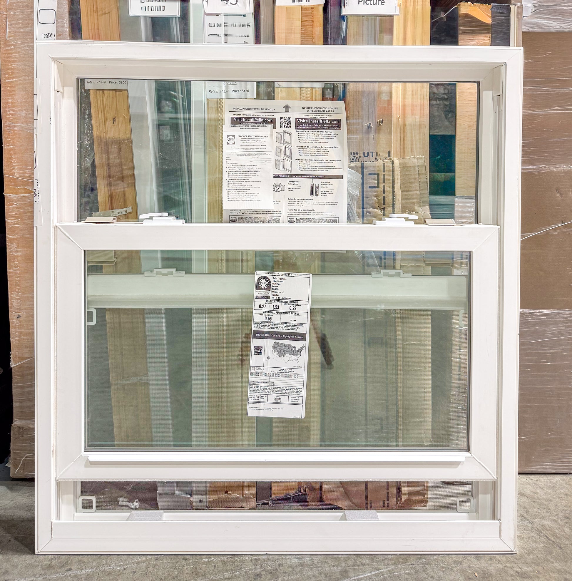 Pella® 250 Series Single Hung Window 33 x 35 - Clark Listings