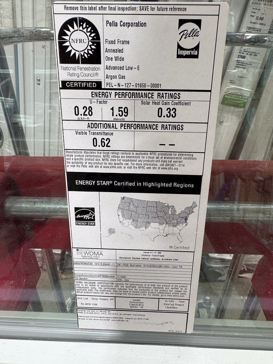 Pella® Impervia® Picture Window 23.25 x 35 - Clark Deals LLC