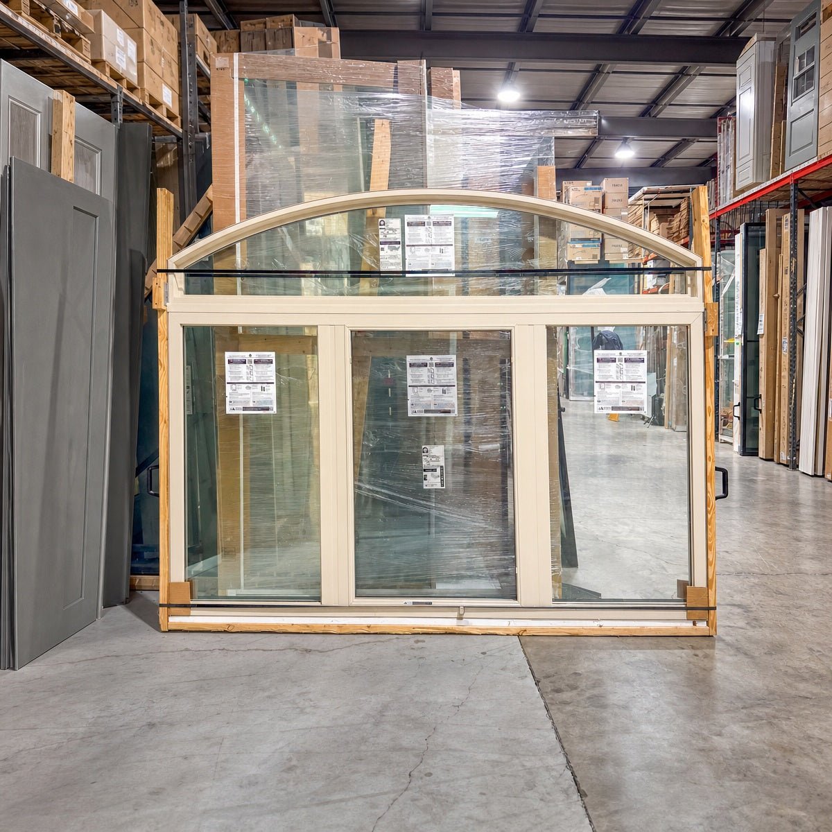 Pella® 250 Series Casement 3-Wide Arched Window 95 x 75 - Clark Deals LLC