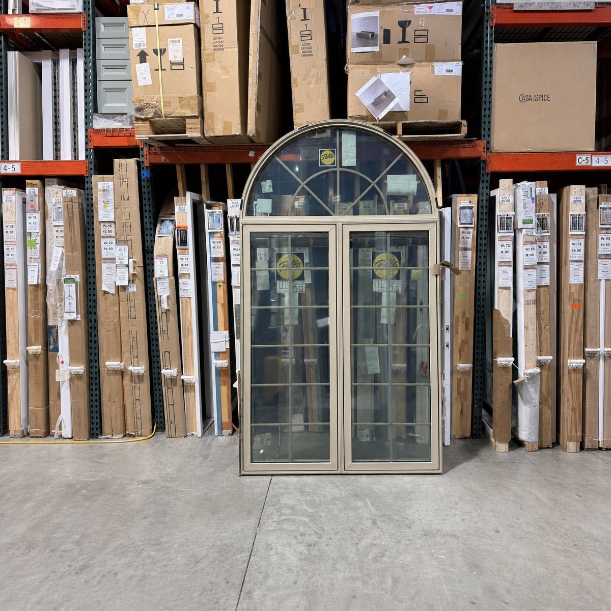 Pella® Lifestyle Casement 2-Wide Arched w/ Blinds Window 58 x 102.5 - Clark Deals LLC