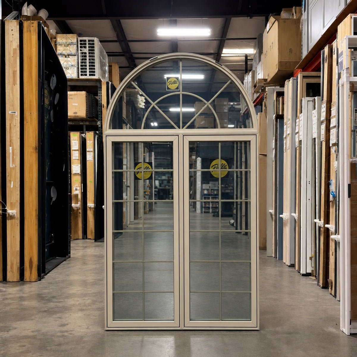 Pella® Lifestyle Casement 2-Wide Arched w/ Blinds Window 58 x 102.5 - Clark Deals LLC