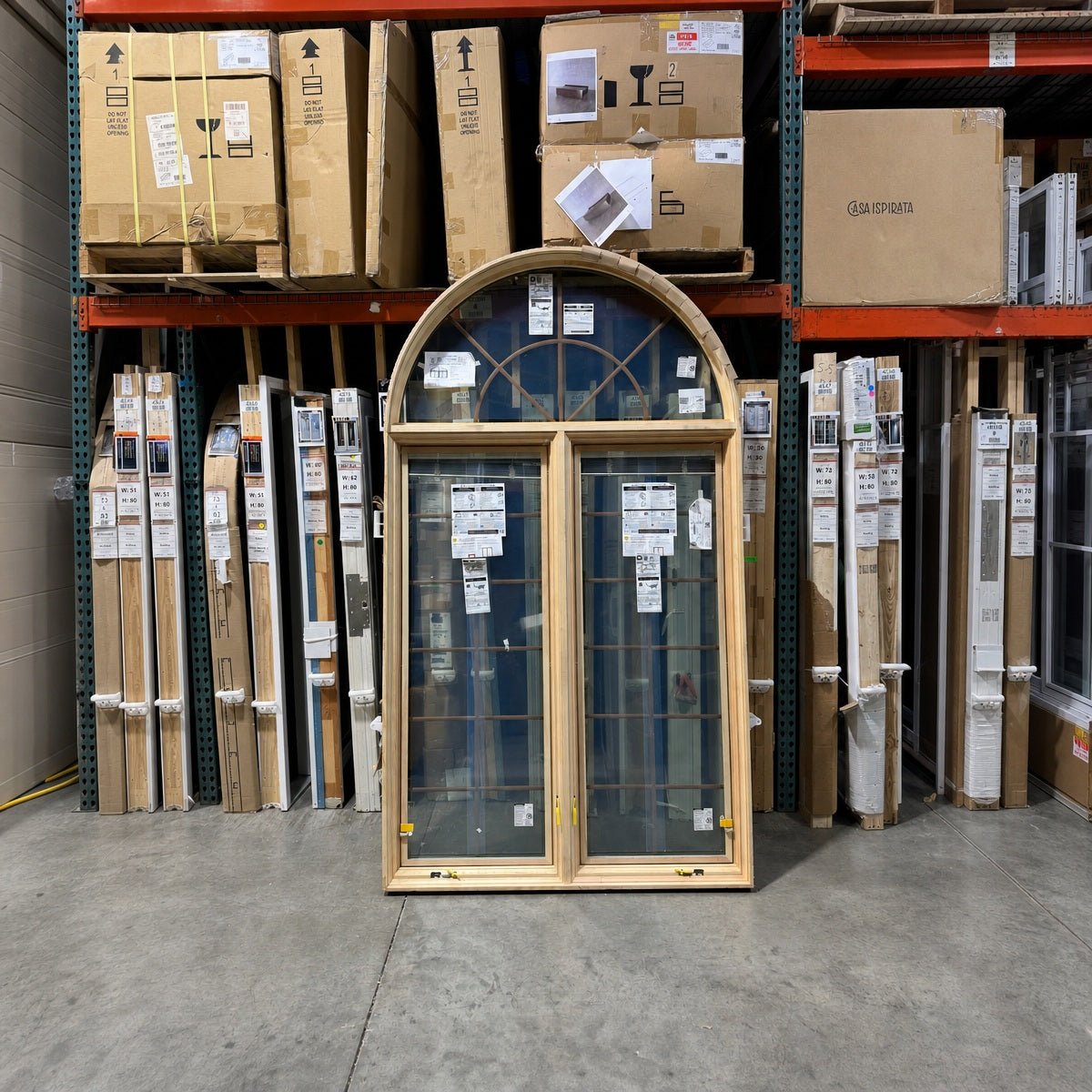 Pella® Lifestyle Casement 2-Wide Arched w/ Blinds Window 58 x 102.5 - Clark Deals LLC