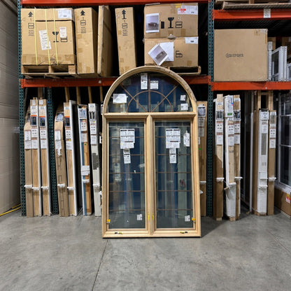 Pella® Lifestyle Casement 2-Wide Arched w/ Blinds Window 58 x 102.5 - Clark Deals LLC