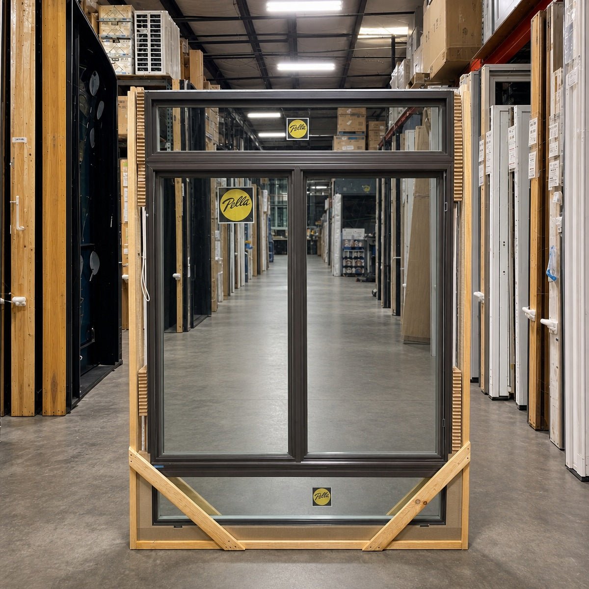 Pella® Impervia® Sliding w/ Transom Window 71 x 102 - Clark Deals LLC
