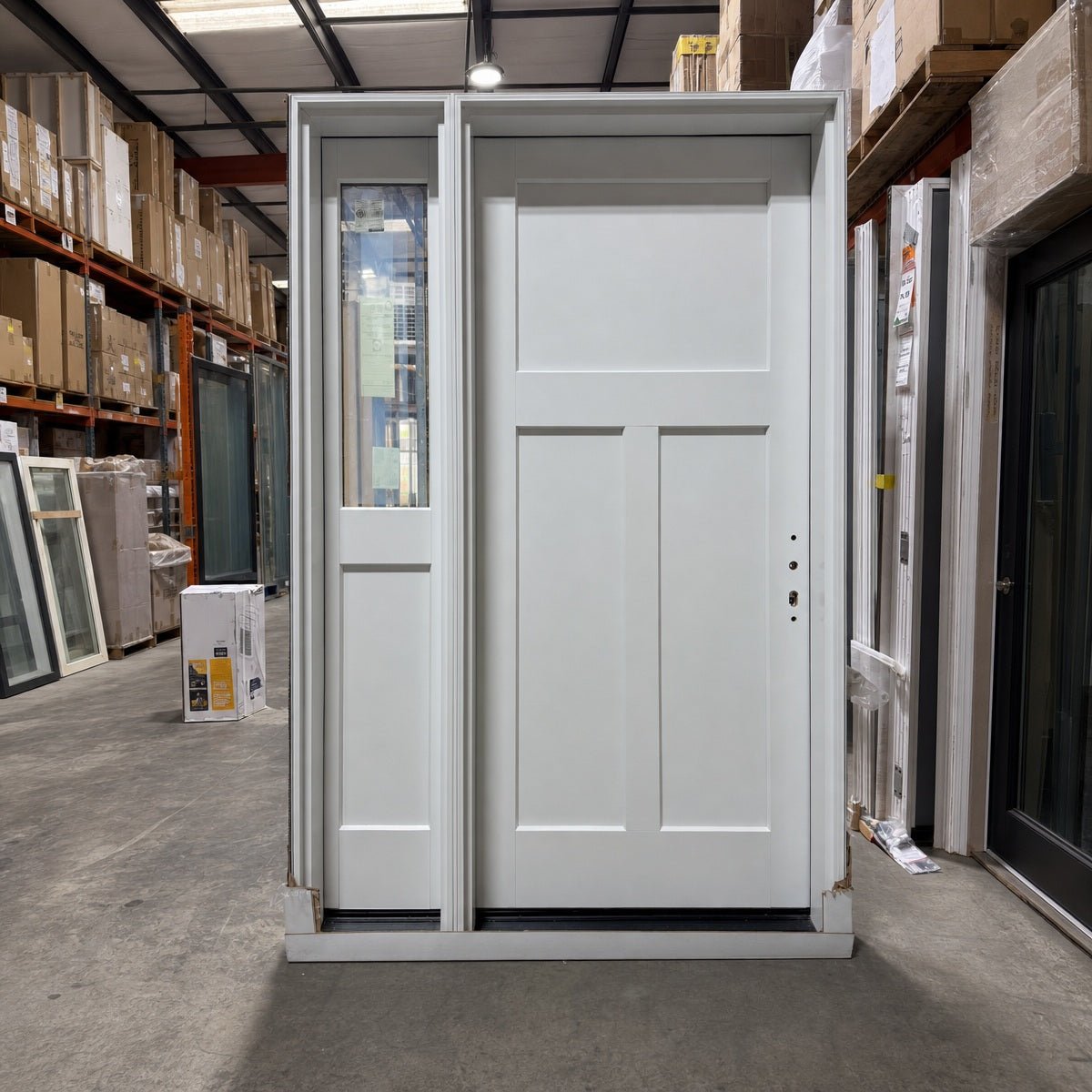 Front Door with 1 Sidelite Pella® Lifestyle 52 x 80 – White - Clark Deals LLC