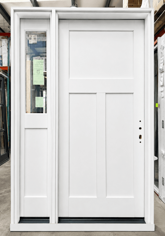 Front Door w/ 1 Sidelites Pella® Lifestyle 52 x 80 – White - Clark Listings