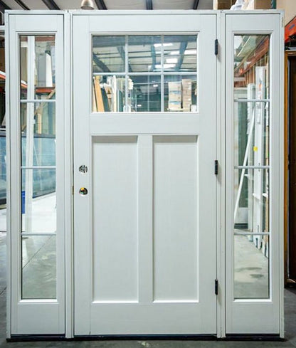 Front Door w/ 2 Sidelites Pella® Lifestyle 68 x 80 – Brick Red - Clark Listings