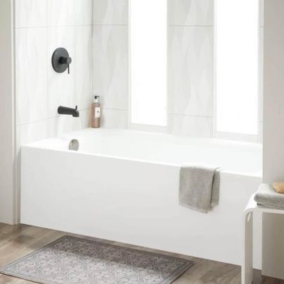 New Sitka 60x32 Three Wall Alcove Soaker Bathtub With Left Drain In White