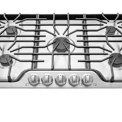 Frigidaire 36” Gas Cooktop with 5 Sealed Burners, Cast Iron Grates, Ready-Select Controls, Electronic Pilotless Ignition, Liquid Propane Conversion, Stainless Steel
