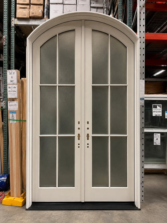 Arched French Door Pella® Reserve 67 x 108 – White Primed - Clark Listings