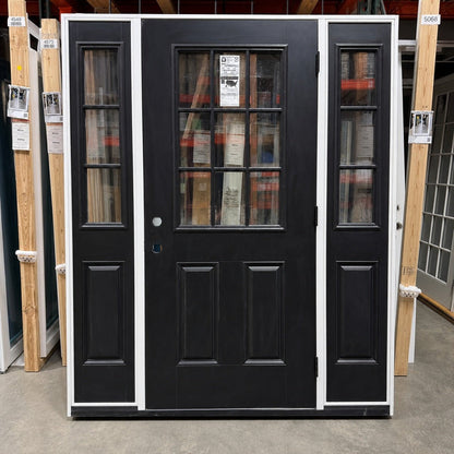 Front Door w/ Sidelights Pella® Fiberglass 68 x 80 – Black - Clark Deals LLC