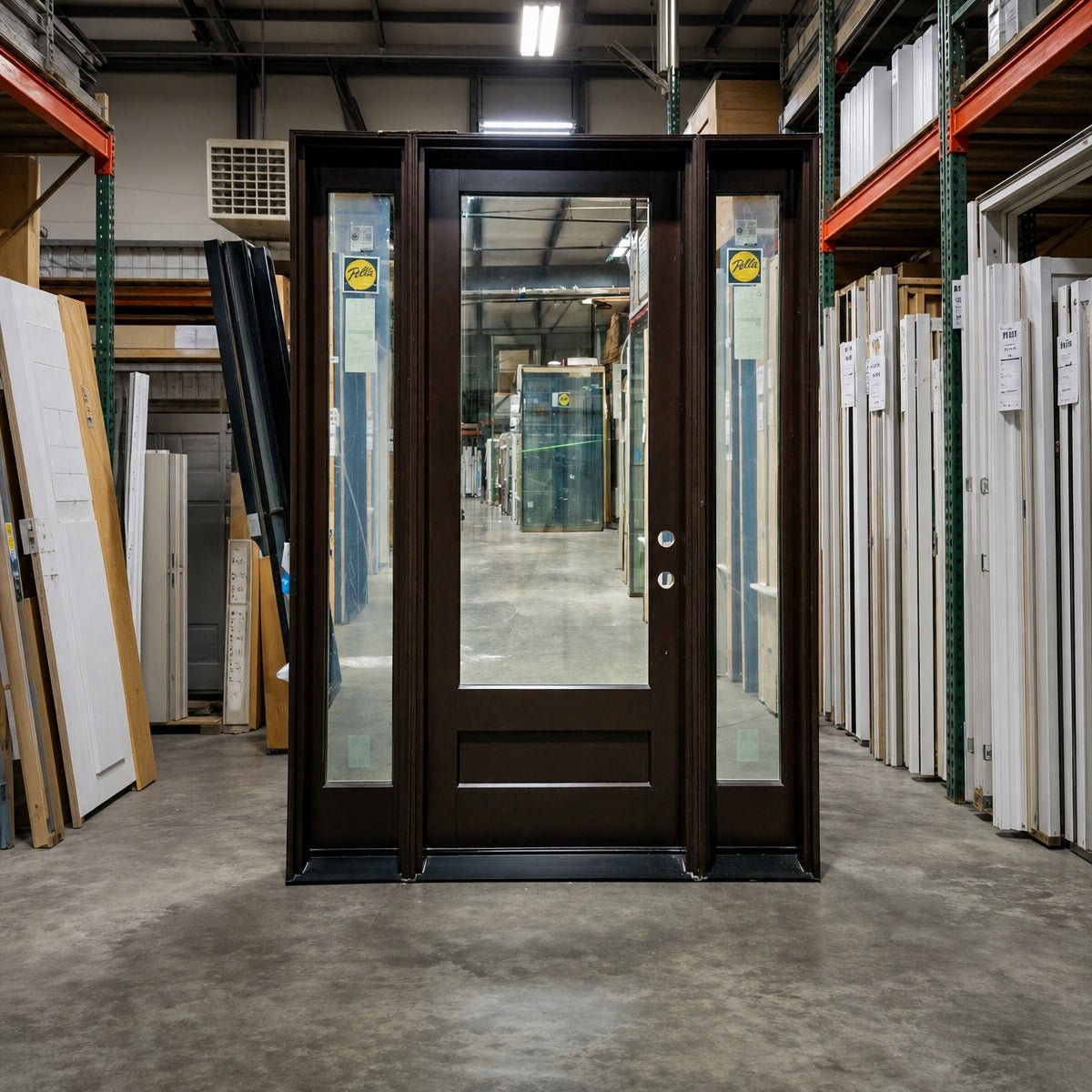 Front Door with 2 Sidelites Pella® Reserve 68 x 96 – French Roast - Clark Deals LLC