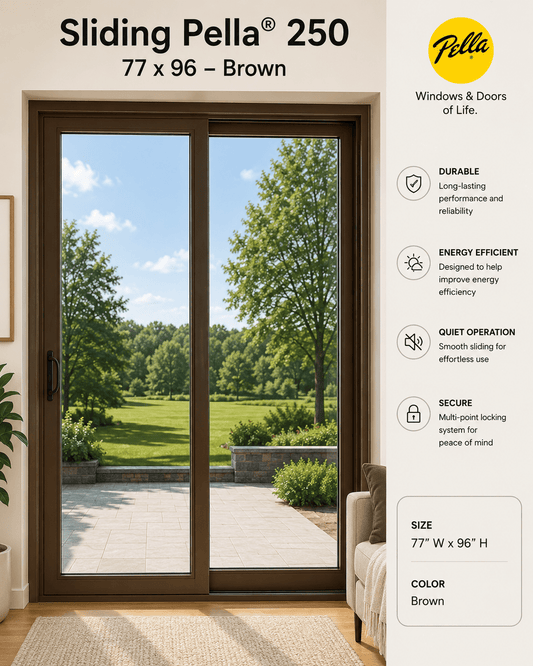 Sliding Pella® 250 77 x 96 – Brown - Clark Listings
