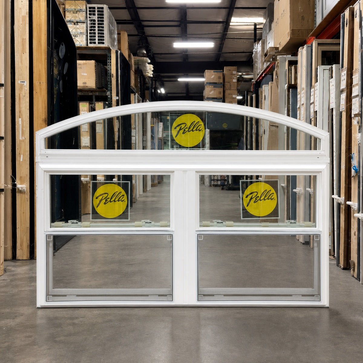 Pella® 250 Series Double Hung 2-Wide Arched Window 69.5 x 45.5 - Clark Deals LLC