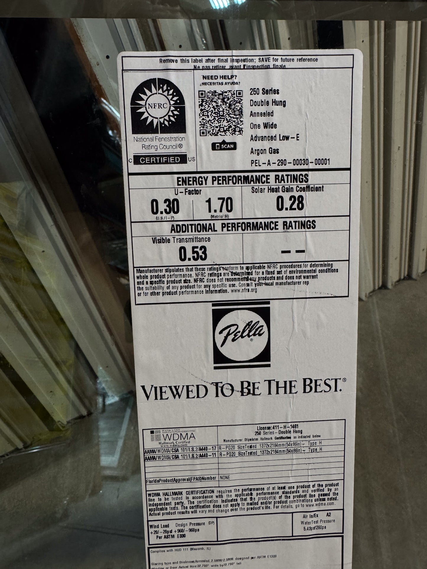 Pella® 250 Series Single Hung Window 32.75 x 72.75 - Clark Listings