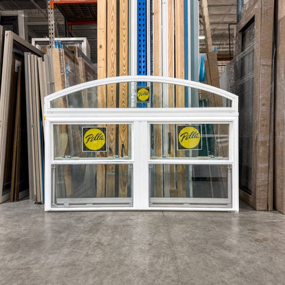 Pella® 250 Series Double Hung 2-Wide Arched Window 69.25 x 48 - Clark Deals LLC