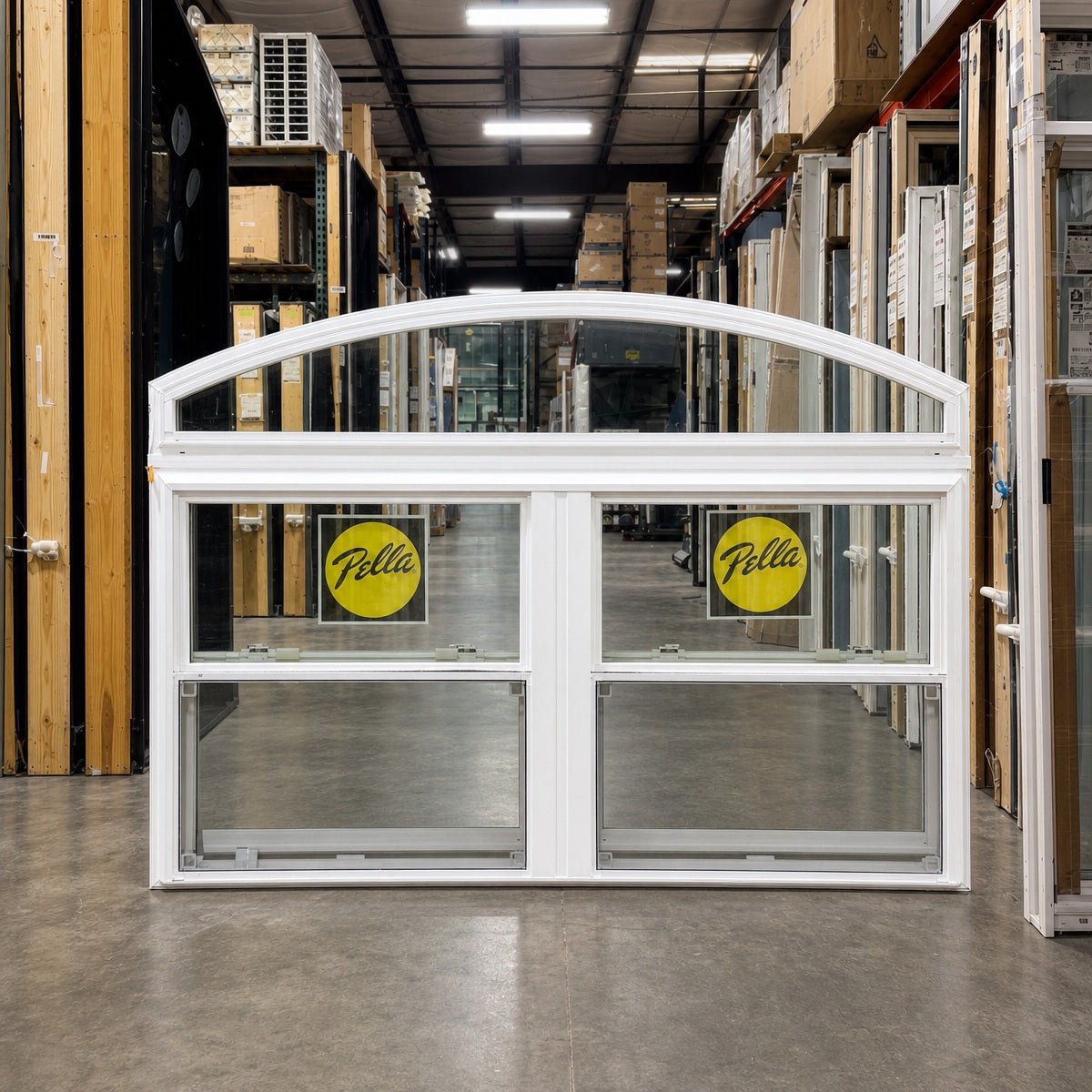 Pella® 250 Series Double Hung 2-Wide Arched Window 69.25 x 48 - Clark Deals LLC