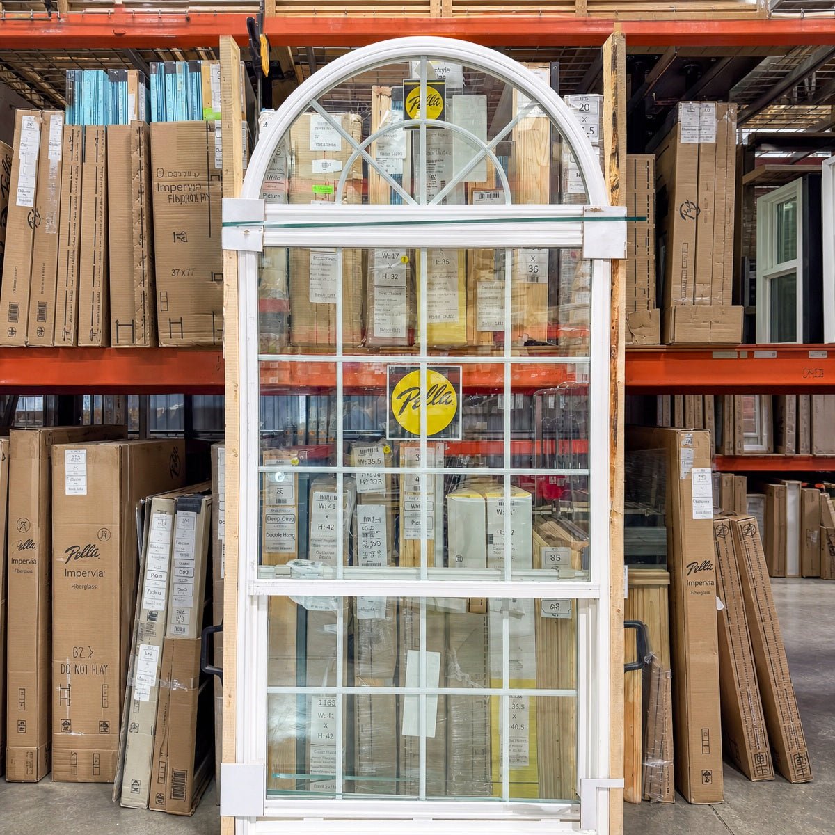Pella® 250 Series Single Hung Arched Window 43.25 x 93.25 - Clark Deals LLC
