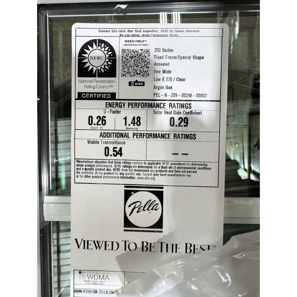 Pella® 250 Series Picture Window 15.25 x 17.5 - Clark Listings