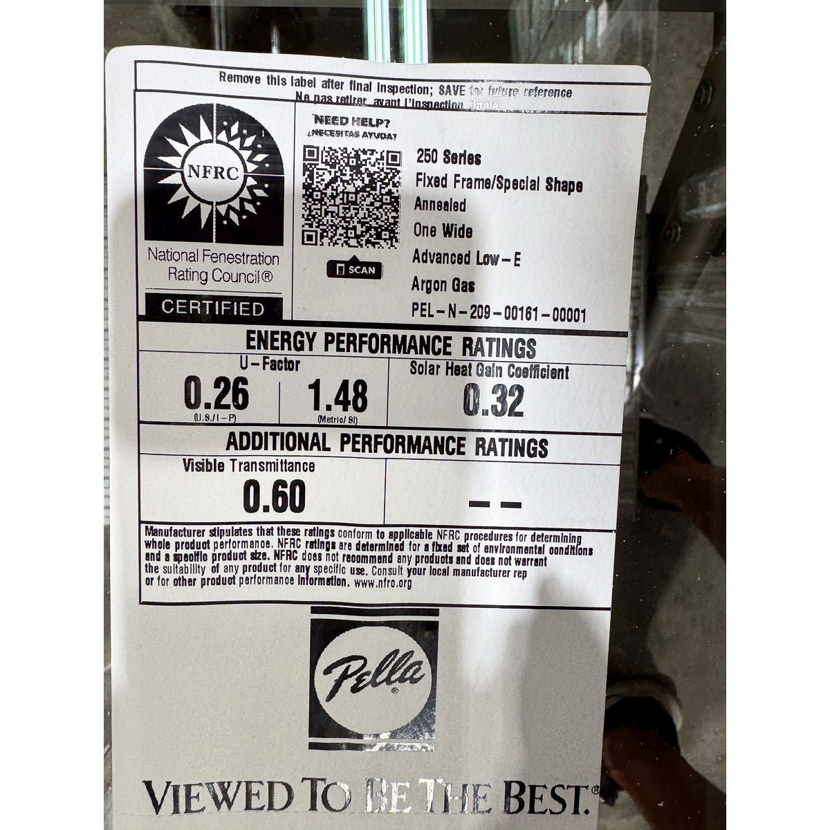 Pella® 250 Series Picture Window 43.75 x 12 - Clark Listings