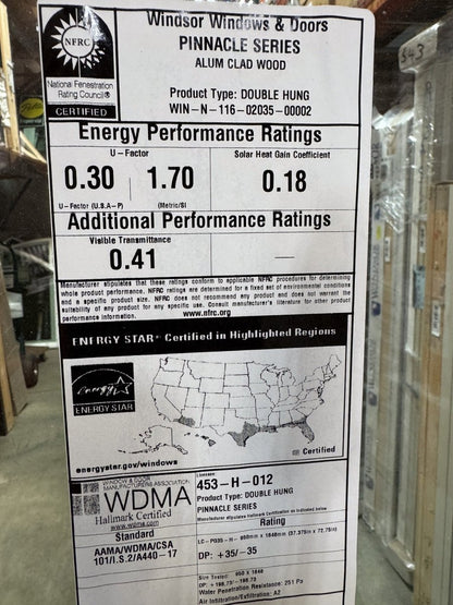 Windsor Pinnacle Double Hung Window 35.75 x 65 - Clark Deals LLC