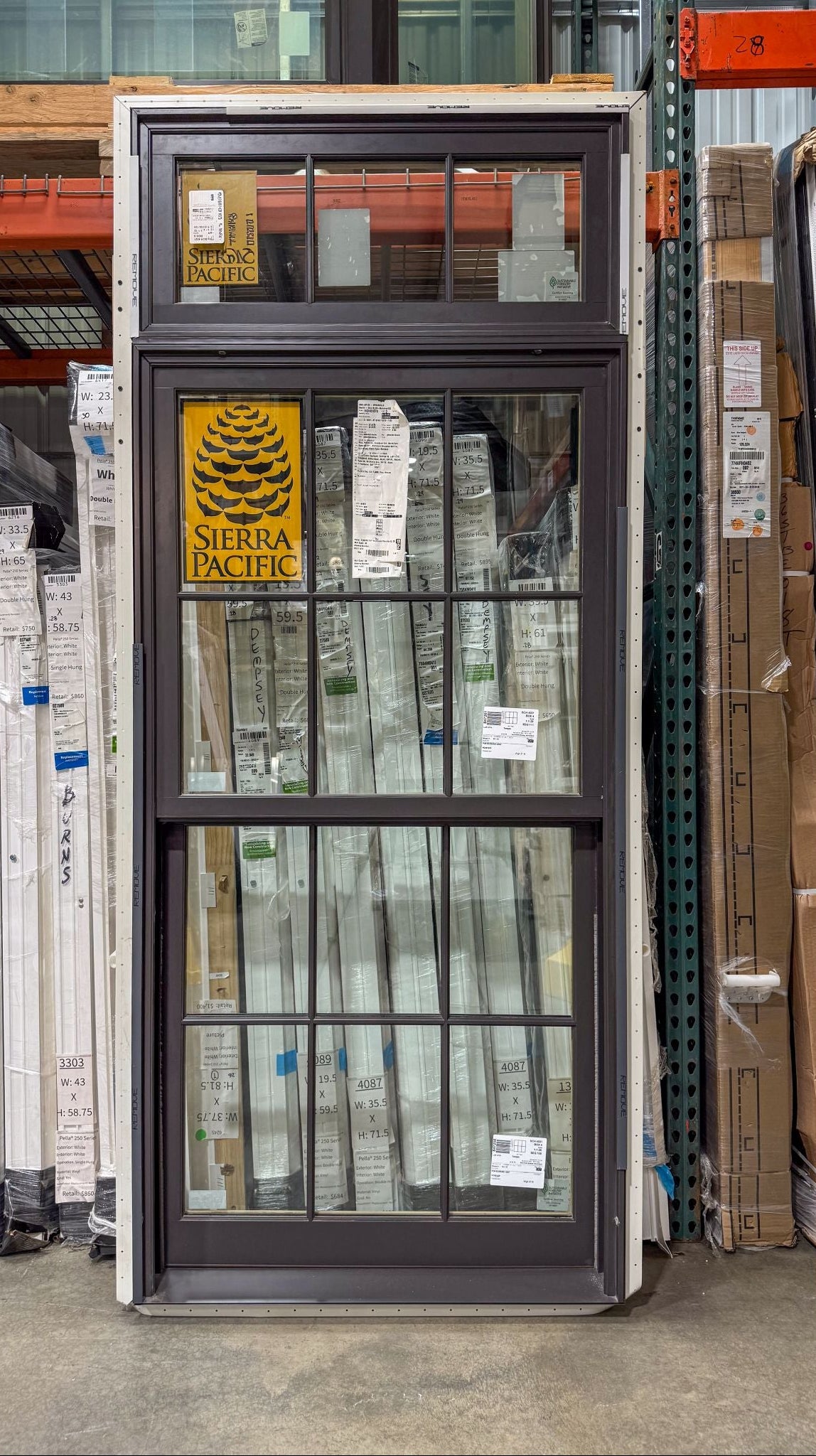 Sierra Pacific Double Hung w/Transom Window 37.5 x 90 - Clark Listings